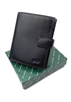 Шкіряний гаманець для чоловіків MD Leather MD-190415 (JZ6738) чорний