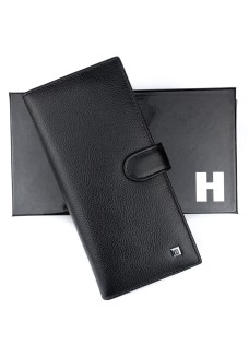 Чоловічий гаманець-портмоне з натуральної шкіри Horton H-M105-1 (JZ6756) чорний