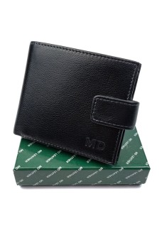 Практичний гаманець зі шкіри для чоловіків MD Leather MD-132-A (JZ6734) чорний