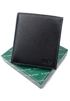 Якісний шкіряний чоловічий гаманець MD Leather MD-608-A (JZ6739) чорний