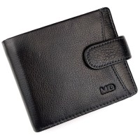 Современный мужской кошелек из кожи MD Leather MD-22-203 (JZ6727) черный