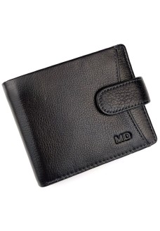 Современный мужской кошелек из кожи MD Leather MD-22-203 (JZ6727) черный
