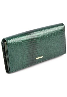 Стильный кошелек с лаковой тисненной кожей Marco Coverna MC-403-1010-7 (JZ6577) зелёный