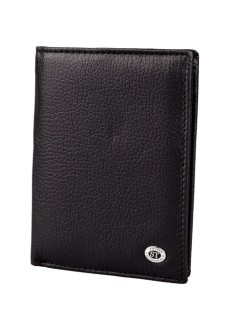 Мужской кожаный кошелек на магните ST Leather (ST-2) 98398 Черный