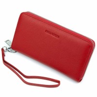 Вместительный кожаный кошелек с ремешком для женщин Marco Coverna MC-7003-2 (JZ6687) красный