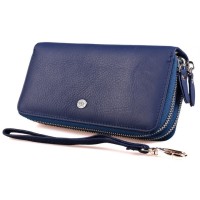 Кожаный кошелек клатч на две молнии ST Leather (ST238-2) 98424 Синий