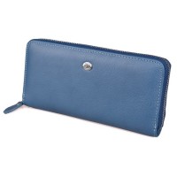 Женский кожаный кошелек клатч на молнии St leather (ST238) 382020 Голубой