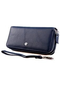 Шкіряний гаманець клатч на дві блискавки ST Leather (ST238-2) 98418 Синій
