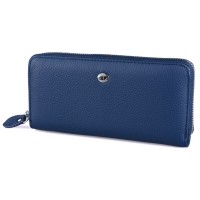 Кожаный кошелек- клатч на молнии St leather (ST238) 382019 Синий