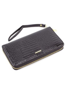 Жіночий лаковий гаманець із тисненої шкіри Marco Coverna MC-403-2500-1 (JZ6590) чорний