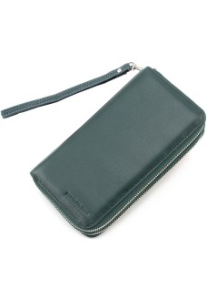 Жіночий сучасний гаманець зі шкіри з ремінцем Marco Coverna MC-801A-6 (JZ6603) зелений