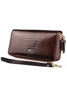 Жіночий шкіряний гаманець клатч на дві блискавки ST Leather (S5001A) 98250 Коричневий