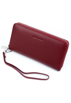 Кожаный женский кошелек с ручкой Marco Coverna MC-7003-4 (JZ6688) бордовый