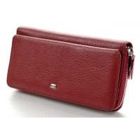 Жіночий шкіряний гаманець клатч ST на блискавки з візитниці ST Leather (ST202) 98409 Червоний