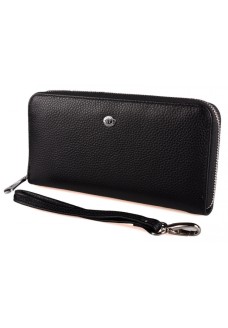 Кожаный кошелек на молнии ST Leather (SТ45-2) 98580 Черный