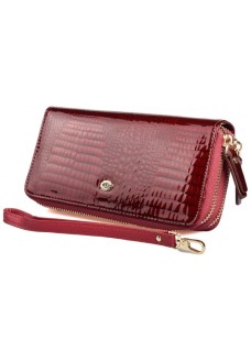 Жіночий шкіряний гаманець клатч на дві блискавки ST Leather (S5001A) 98246 Бордовий