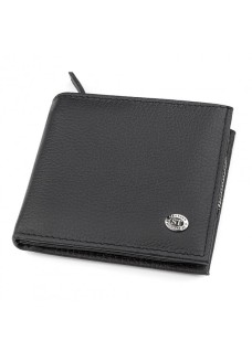 Чоловічий гаманець натуральна шкіра ST Leather (ST154) 98383 Чорний