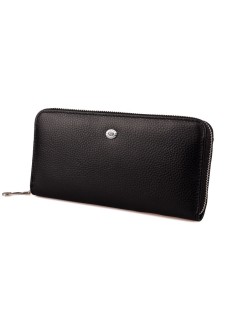 Шкіряний гаманець клатч на блискавки ST Leather (SТ201) 98571 Чорний