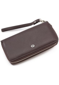 Шкіряний гаманець клатч на дві блискавки ST Leather (ST238-2) 98417 Коричневий