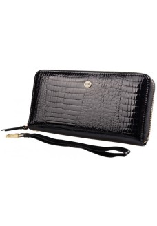 Жіночий шкіряний гаманець на блискавки ST Leather (S4001A) 98239 Чорний
