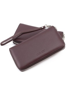 Шкіряний жіночий гаманець з ремінцем Marco Coverna MC-7003-8 (JZ6690) коричневий