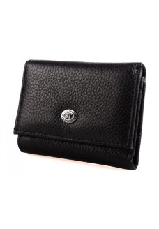 Жіночий шкіряний гаманець складаний маленький ST Leather (ST440) 98522 Чорний