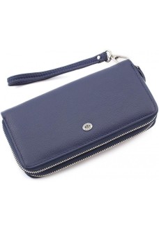 Шкіряний клатч гаманець на дві блискавки ST Leather (ST238-2) 98420 Синій