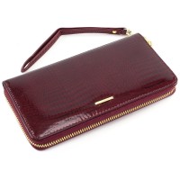 Стильний лаковий жіночий гаманець зі шкіри Marco Coverna MC-403-2500-4 (JZ6592) бордовий