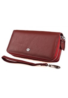 Женский кожаный кошелек клатч на две молнии ST Leather (ST238-2) 98422 Бордовый