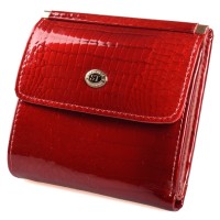 Женский кожаный кошелек складной маленький лаковый ST Leather (S1101A) 98205 Красный