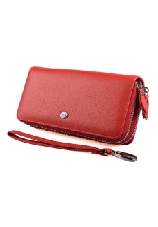 Жіночий шкіряний гаманець клатч на дві блискавки ST Leather (SТ238-2) 98576 Червоний