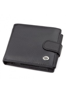 Чоловічий кошелек- портмоне шкіряне ST Leather (ST102) 98302 Чорний