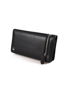 Мужской кожаный кошелек клатч на молнии с визитницей ST Leather (ST291) 98437 Черный