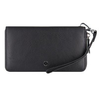 Клатч гаманець на блискавки шкіряний Boston (B272) 98150 Чорний