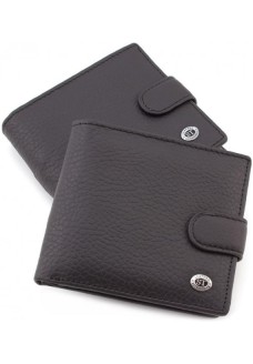 Мужской кожаный кошелек ST Leather (ST153) 98379 Черный