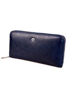 Шкіряний гаманець на блискавки ST Leather (SТ201) 98572 Синій