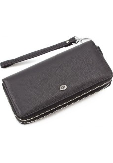 Шкіряний клатч гаманець на дві блискавки ST Leather (ST238-2) 98416 Чорний