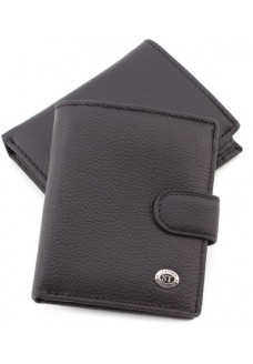 Чоловічий шкіряний гаманець ST Leather (ST132) 98331 Чорний