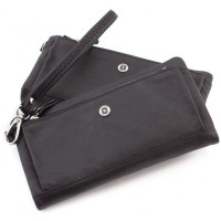 Шкіряний клатч гаманець з ремінцем Boston (B213) 98135 Чорний