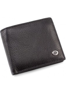 Чоловічий гаманець з натуралной шкіри ST Leather (ST-3) 98440 Чорний