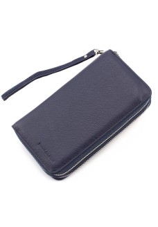 Кожаный кошелек - клатч с ручкой Marco Coverna MC-801A-3 (JZ6600) синий