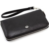Клатч- портмоне на блискавки шкіряний ST Leather (B138-3) 98105 Чорний