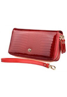 Жіночий шкіряний гаманець клатч на дві блискавки ST Leather (S5001A) 98247 Червоний