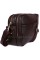 Объемная кожаная сумка через плечо коричневого цвета