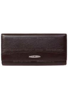 Темно-коричневий жіночий матовий гаманець із зовнішнім відділенням для телефону
