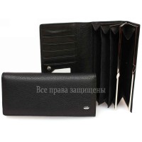 Классический кожаный женский кошелек черного цвета