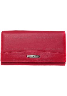 Червоний шкіряний жіночий гаманець з зовнішнім відділенням на блискавці