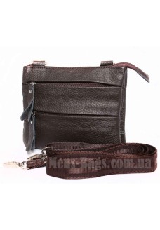 Чоловіча шкіряна сумка-гаманець коричневого кольору на пояс
