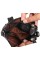 Молодежная кожаная мужская сумка-кошелек на пояс с ручкой черного цвета