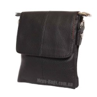 Модная кожаная мужская сумка-кошелек на пояс черного цвета